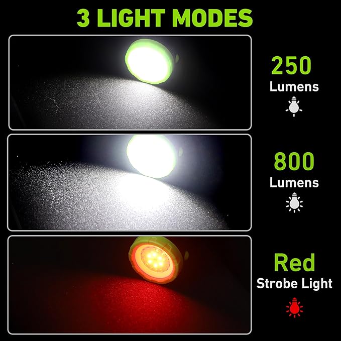 2-Pack Rechargeable LED Work Lights, 360-Degree Adjustable Spotlights with Magnetic Base, Clamp Lights for Barbecue, Workshop, Construction Site, Car Repairing and Home Using