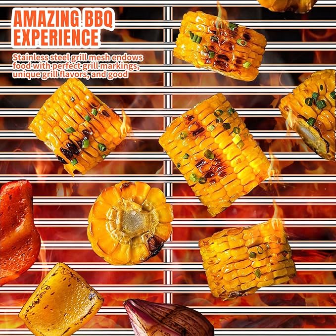 1 Pack 40901 Grill Steel Wire Cooking Grid Rock Grates Replacement Parts for BBQ Grillware Models,for El Patio Models,14 inch x 24 3/8 inch