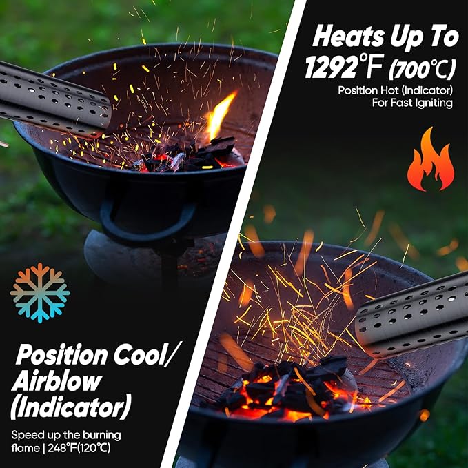 SHALL Electric Charcoal Starter Fire Lighter with Air Blower, 60S Rises to 1292℉ Chemical Free Heated for BBQ Smoker, Grill Starter, Wood Burning Fireplaces & Fire Pits | 9.19ft Cable