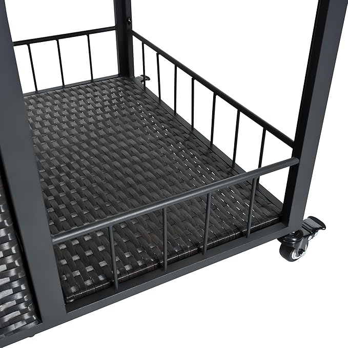 CHARMMA 63.5" Outdoor Kitchen Island, Kitchen Storage Island, Cooking Station, Outdoor Grill Cart with Foldable Side Tabletop, Ample Storage Space, Bottle Opener for Outside Patio, Backyard
