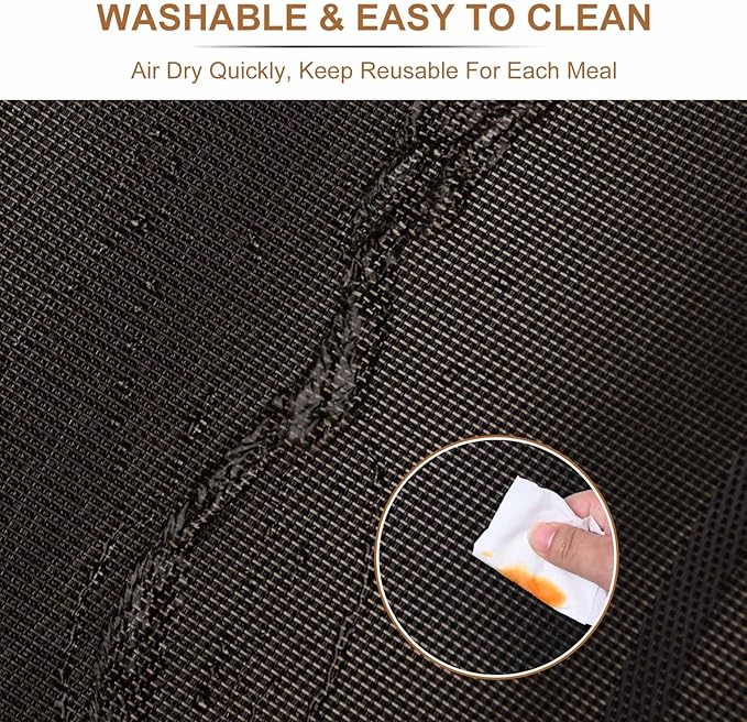 BETEAM Placemats Set of 6, Woven Vinyl Placemat for Dining Table Washable Wipeable Kitchen Place Mats Durable Indoor Outdoor Table Mats