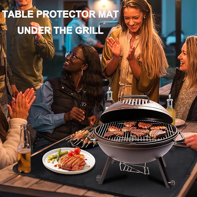 24×31 inches Under Grill Mats for Outdoor Grill, Tabletop Heat Resistant Fire Pit Mats for Countertop and Patio Protection-Fireproof & Waterproof & Oil Proof