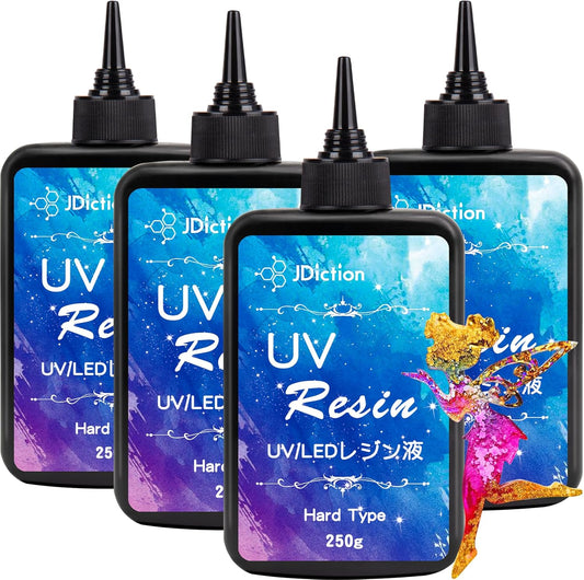 JDiction 1000g UV Resin, Ultra Clear Advanced Resins Solar Cure Hard UV Resin Kit for Jewelry Making, Casting and Coating & DIY Crafts