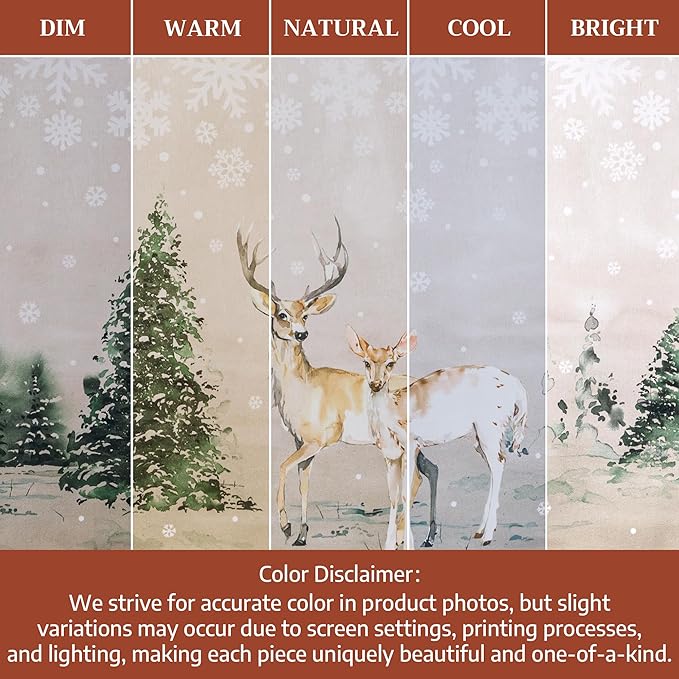 Maison d' Hermine Table Cloth Square Table 100% Cotton 60 x 60 Inches Fall Tablecloth Reusable Everyday Use for Thanksgiving Christmas Decorations Dining Farmhouse Party (Deer in The Woods)