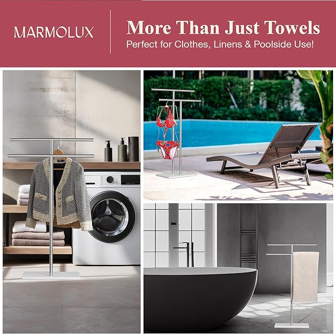 Towel Stand – Freestanding Towel Rack for Bedroom & Bathroom, Heavy-Duty Towel Drying Rack with Sturdy Base, Stylish Modern Free Standing for Spa & Home 1.6'x2.7'x0.7'