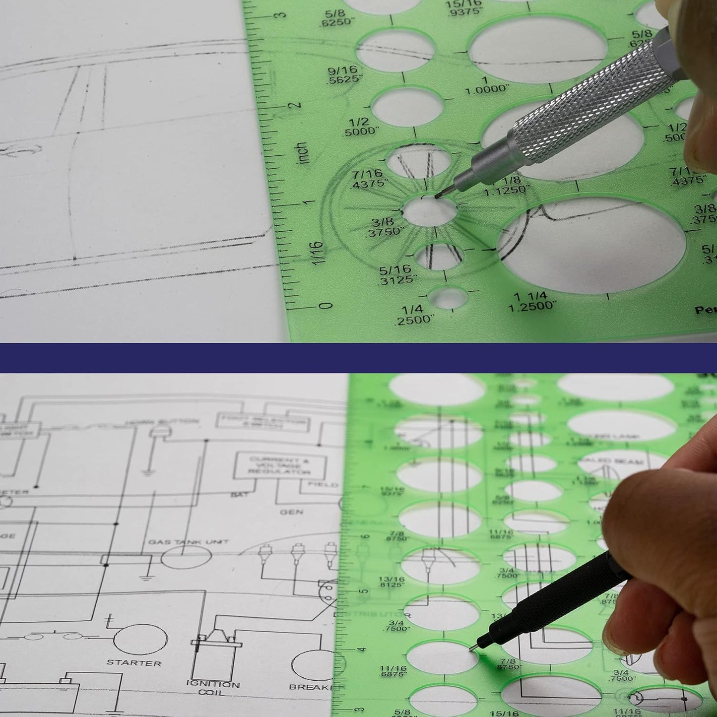 Pacific Arc Even Ellipse Master Template Guide, 79 Ellipses in 5 projections of 20, 30, 40, 50, and 60 Degrees