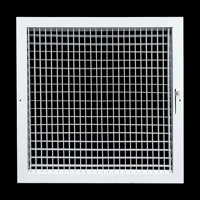 [4 Pack] Fits 18x18 Duct Opening Steel Adjustable Air Supply Grille by Handua | Register Vent Cover Grill for Sidewall and Ceiling | White | Out. Dim.: 19.75" X 19.75"