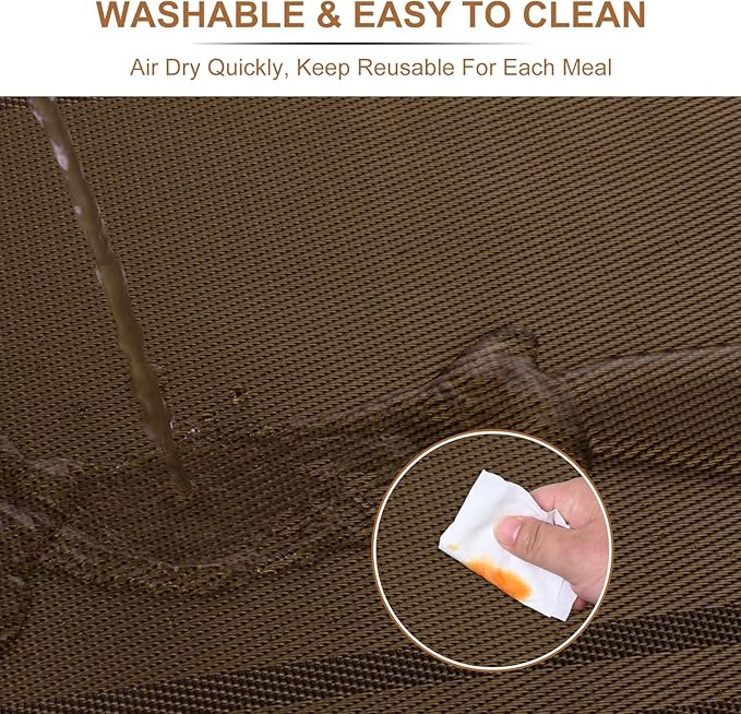 BETEAM Placemats Set of 8, Woven Vinyl Placemat for Dining Table Washable Wipeable Kitchen Place Mats Durable Indoor Outdoor Table Mats