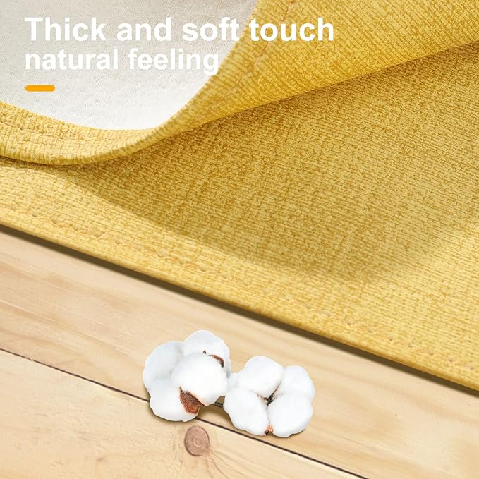 Waterproof Wipeable Farmhouse Table Runner for Kitchen, Dining Room, Bedroom, Living Room, Indoor and Outdoor (108'', Mustard Yellow)