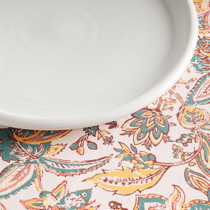 Maison d' Hermine Table Cloth Round Table 100% Cotton 63 Inches Fall Tablecloth Reusable Everyday Use for Thanksgiving Christmas Decorations Dining Farmhouse Party (Nila)