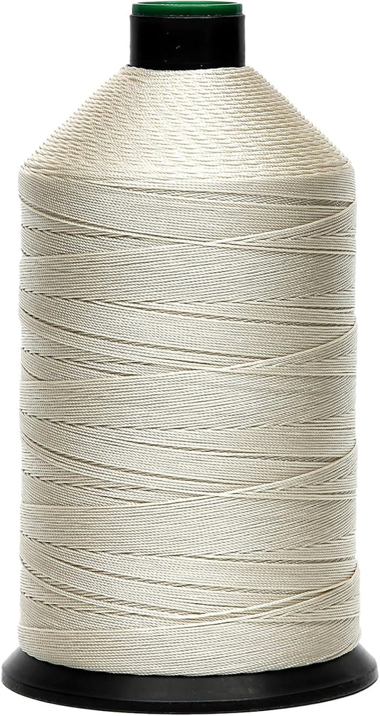 Extra Strong Bonded Nylon Thread #207 Tex210 – 16 OZ, 2000yds, Versatile Stitching Solution for Leather, Upholstery, Canvas Repair and More (Beige)