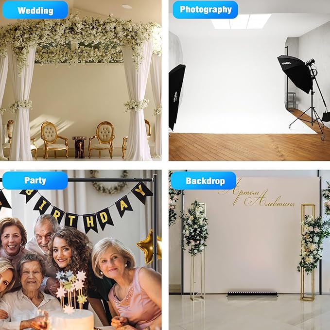 Pipe and Drape Backdrop Stand Kit Backdrop Stand For Parties 8ftx10ft Adjustable Photo Backdrop Stand Heavy Duty Background Stand for Wedding Banquet Decorations Black