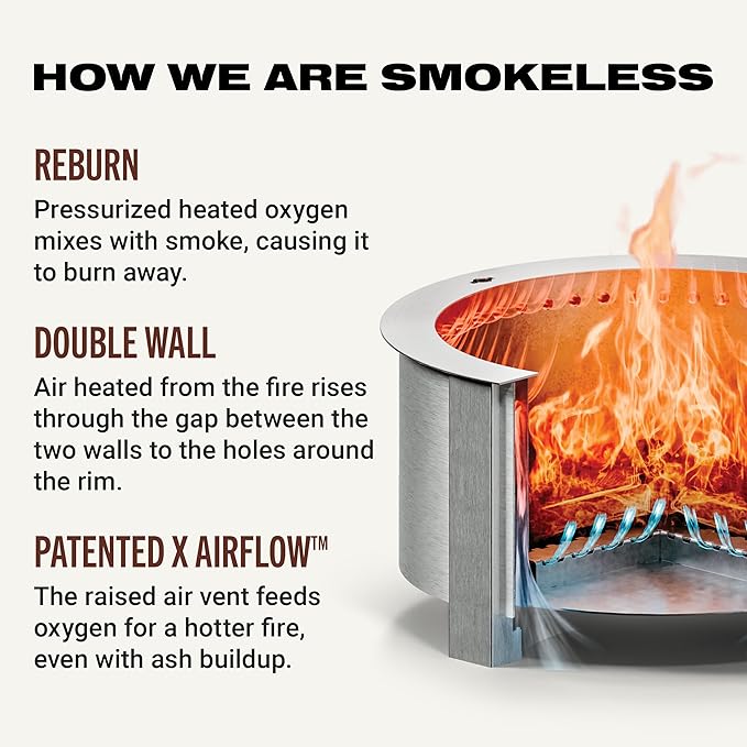 Breeo Smokeless Fire Pit (X Series 24, Corten Steel) | 27.5 inch Smokeless Firepit for Outside | 62 Pounds | Ideal for Families, Gifts for Dad | Compatible with Wide Range of Breeo Accessories