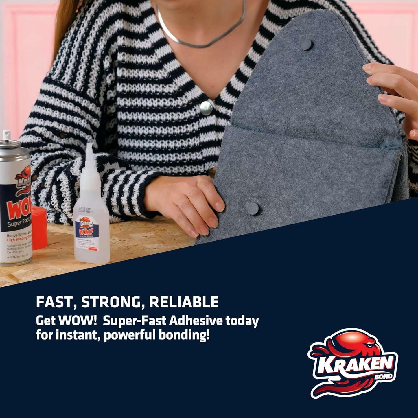 Kraken Bond Wow! CA Glue (24x3.50 oz) with Spray Adhesive Activator (24x13.50 fl oz) - Cyanoacrylate, with Activator, Fast CA Glue for Woodworking, Crazy & Craft - 24 Pack