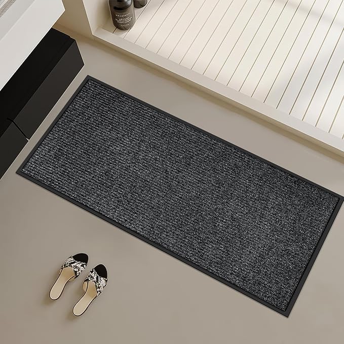 Azadx 2'x4' Indoor Outdoor Door Mat Heavy Duty Front Door Mat Ultra Absorbent Muddy Dirt Resist Welcome Door Mats Non-Slip Backing Entrance Mat for Home Commercial Outdoor Entrance Floor Mat