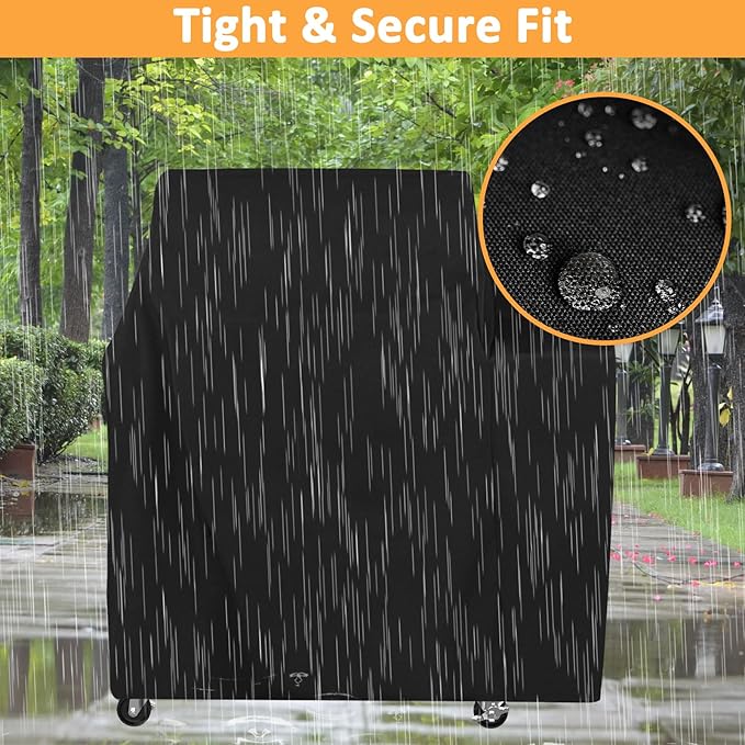 Grill Cover for Weber Smokefire EX4 Pellet Grill Replacement 7190 Cover, Waterproof Full-Length Cover for Weber 24 Inch Grills Smoke Firewood Pellet Grill 22510001 Models, 59 Inch Outdoor BBQ Cover