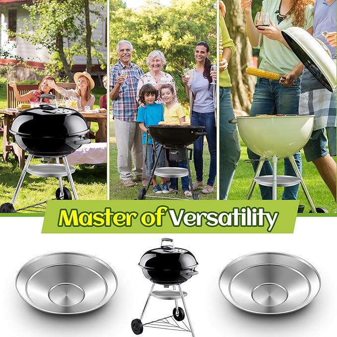 1 Pcs 13-1/2" Diameter Ash Catcher Pan Ash Pan for Charcoal Grill Compatible with Weber for Grill Replacement Parts