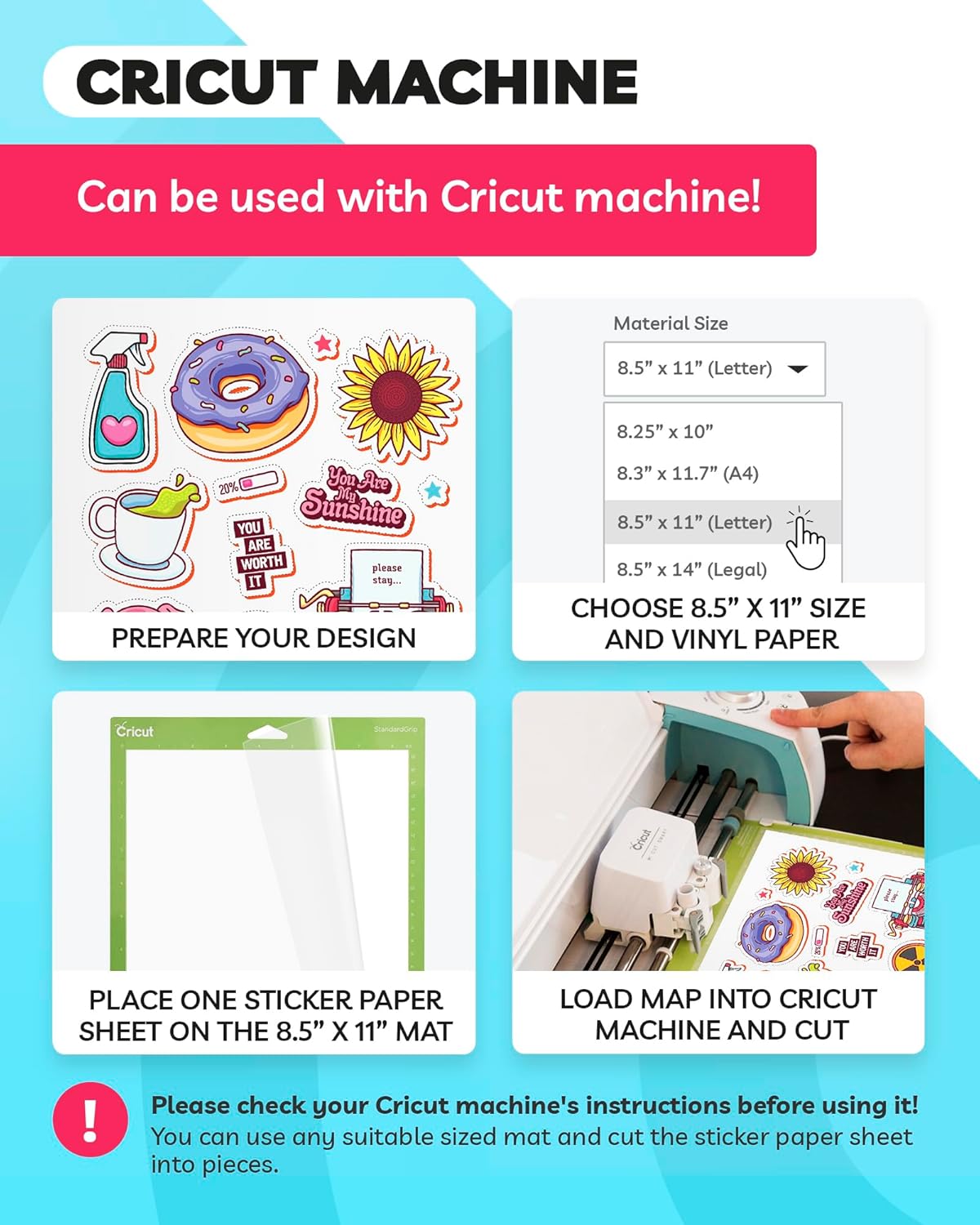 Sticker Paper for Inkjet Printer - (30 Sheets), 8.5 x 11" Letter Size, Matte Sticker Paper - Ideal for Crafting and Printing Vibrant, Long-Lasting Designs