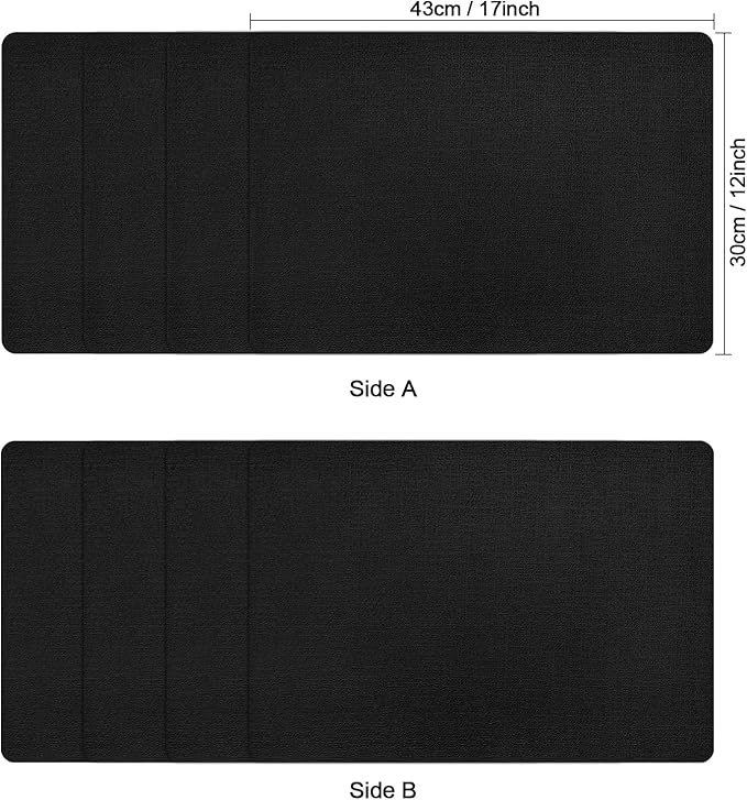 Myir JUN Placemats Dual Sided, Faux Leather Place Mats Set of 8 Indoor Placemats for Dining Table Non-Slip Washable Placemats Heat Resistant Outdoor Table Mats (Set of 8, Black)