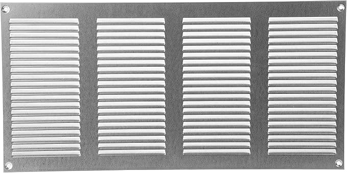 Vent Systems 16" x 8" Inch Brown Metal Air Vent Cover - Louvered Wall Grille with Built-in Mesh Screen - Weather Resistant HVAC Duct Cover for Exhaust and Supply in Home, Garage - Indoor & Outdoor Use