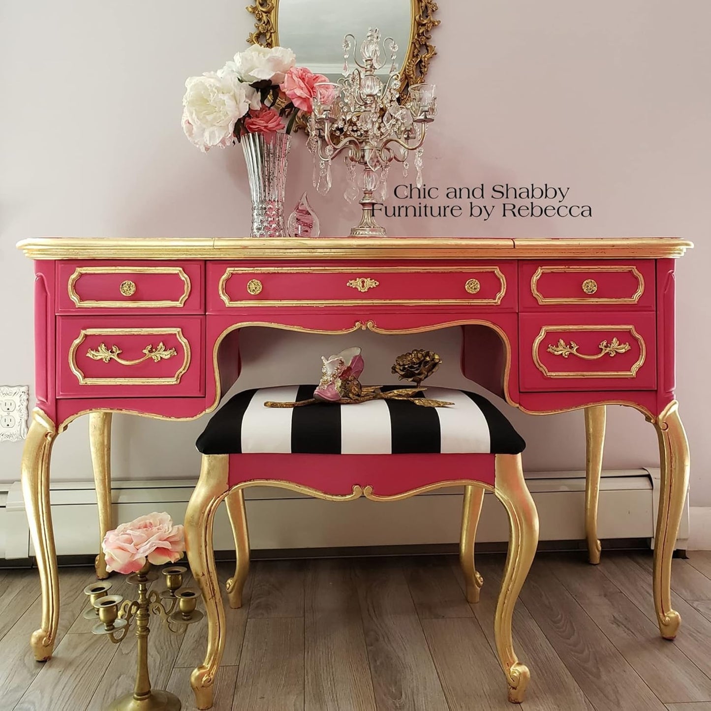 Dixie Belle Paint Company Chalk Finish Furniture Paint - Peony (8oz) - Matte Hot Pink Chic Chalk Mineral DIY Furniture Paint