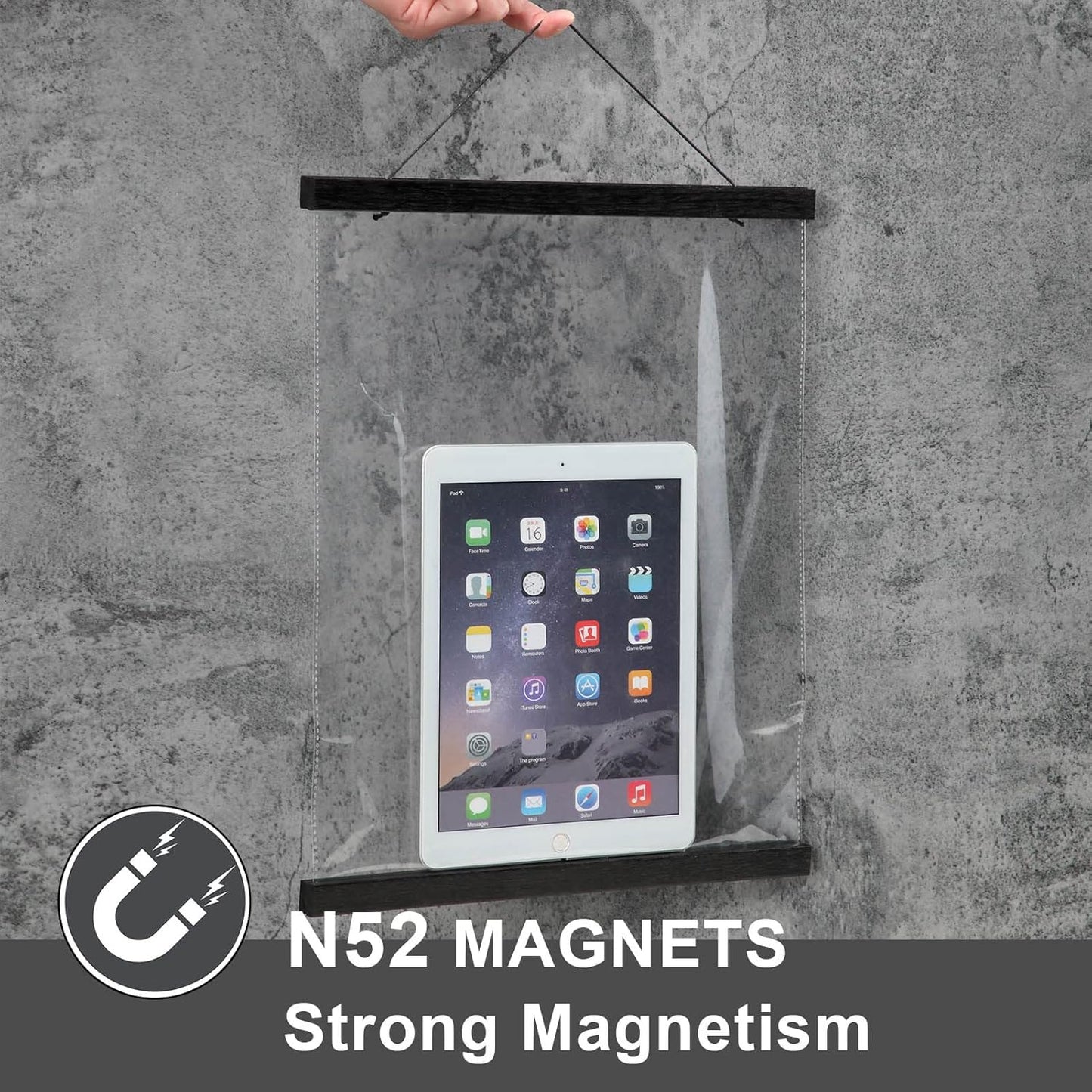 WITCOLOR Magnetic Poster Hanger Frame, Black Magnet Poster Frame 12x16 12x18 12x36 for Paintings, Photos, Maps, Scrolls, Picture, Canvas Works and Art Prints