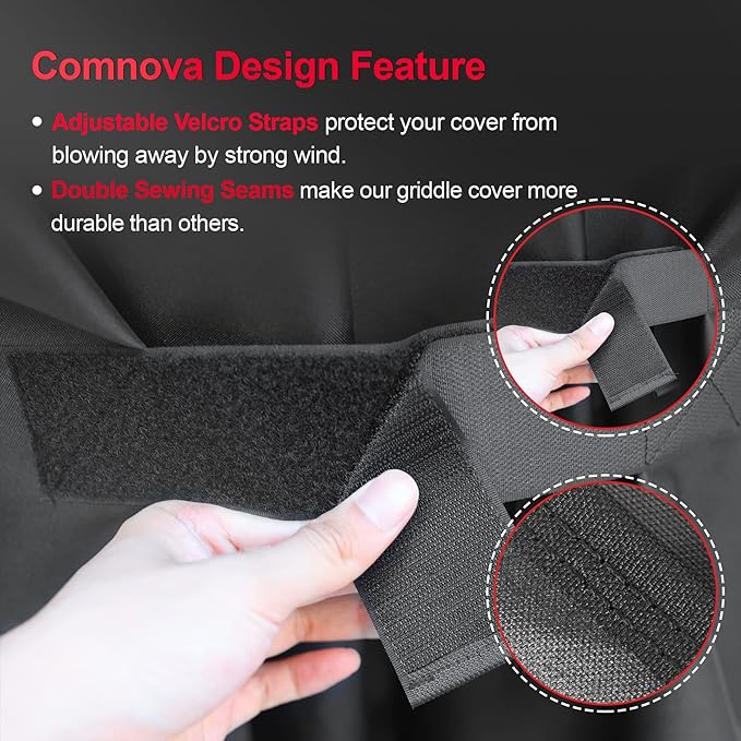 Comnova Grill Cover 30 Inch - 7105 BBQ Cover for Weber Spirit 210 Gas Grill Heavy Duty & Waterproof, Barbecue Cover for Weber Spirit E-210 Grill with Side Trays Fold Down (NOT Fit Spirit II E-210)