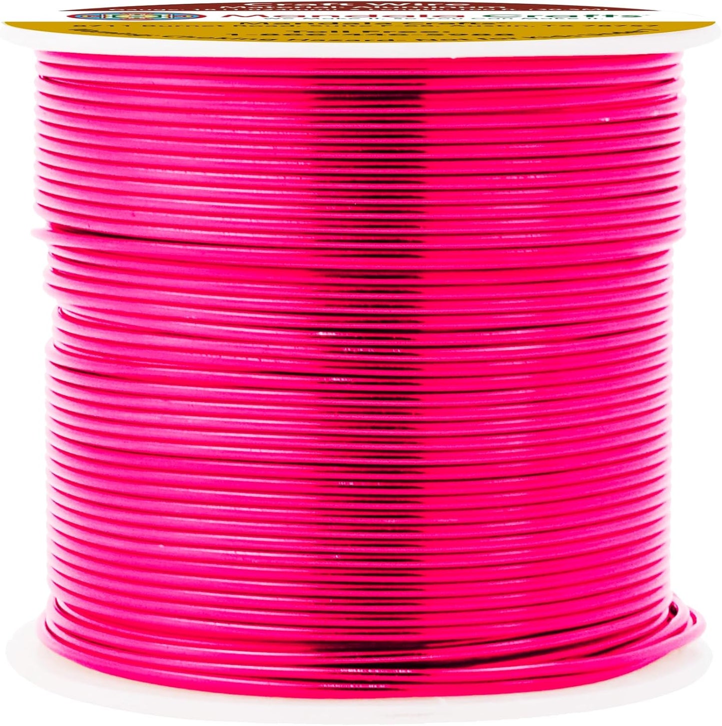 Mandala Crafts 18 Gauge Anodized Aluminum Craft Wire for Jewelry Making - 100 FT Colored Flexible Hot Pink Wire - Bendable for Bonsai Armature Crafting Sculpting