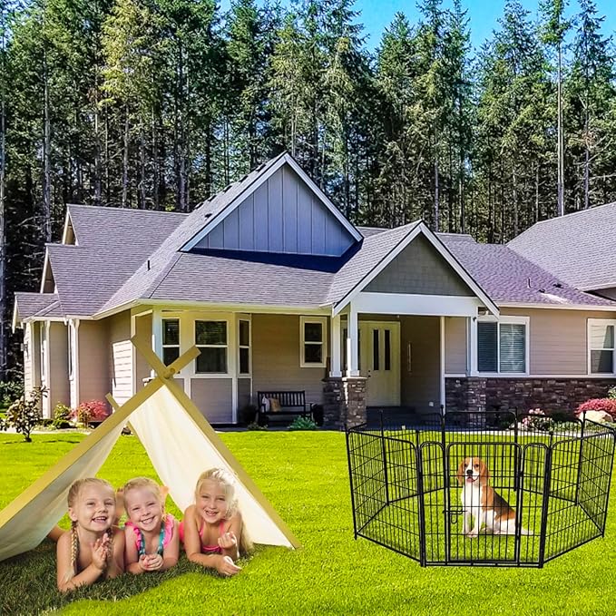 ADAVIN Garden Fencing 36 Inch High, Low Threshold Door, 10 Panels Total 22.1 Ft(L), Dog Fence Outdoor for Yard, Animal Barrier Fence, Fencing for Garden Beds, Pet Fences, Garden Fence Border.