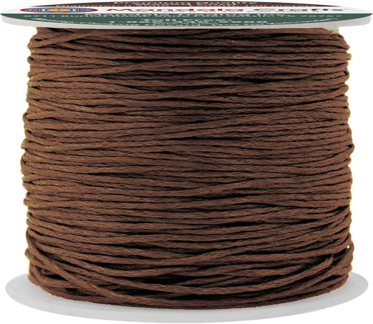 Mandala Crafts 0.5mm 109 Yards Dark Brown Cotton Waxed Cord for Jewelry Making Bracelet Cord Waxed String - Beading String Thread Jewelry Cords for Necklaces String