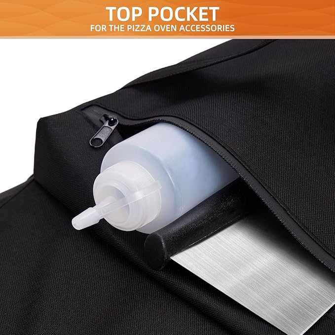 NOELIFE Carry Cover for Ooni Volt 12, Waterproof Electric Pizza Oven Cover with Top Pocket for Ooni Volt Accessories, with Padded Front Panel to Protect Class Door (Oven Not Included)