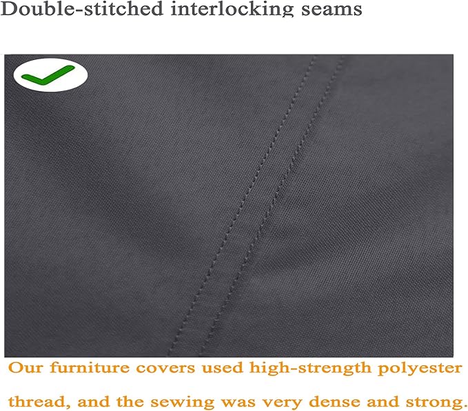 Fire Pit Cover 600D Heavy Duty Waterproof Fabric With PVC Coating 48" Wx 28" D x 24" H Dark Grey Fits for 46-48 Inch Fire Pit Table Fade Resistant Outdoor Firepit Cover