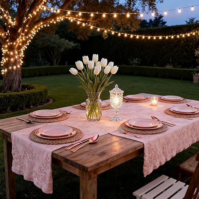 Round Woven Placemats 12 inch Set of 6 - Boho Farmhouse Natural Rattan Table Mats for Dining, Circular Place Mats for Kitchen Table Decor, Farmhouse Weave Placematsfor Dining Table Decor