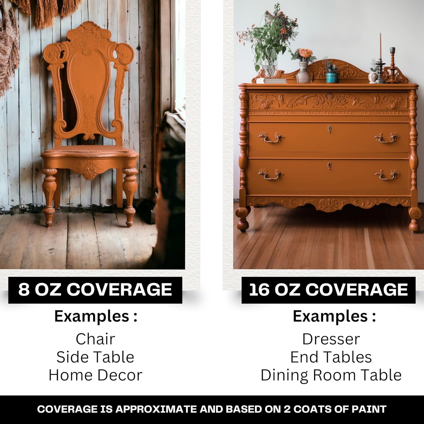 Daydream Apothecary Premium Chalk Style Paint for Furniture, Home Décor, Wood, DIY Interior Projects, Quick Dry, No Prep or Prime Needed, Matte Copper Brown - 8oz