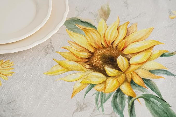 Maison d' Hermine Table Cloth Rectangle Table 100% Cotton 60 x 90 Inches Tablecloth Reusable Decorative Everyday Use for Dining Room, Farmhouse, Home, Party, Festive & Wedding Spring Summer - Candice
