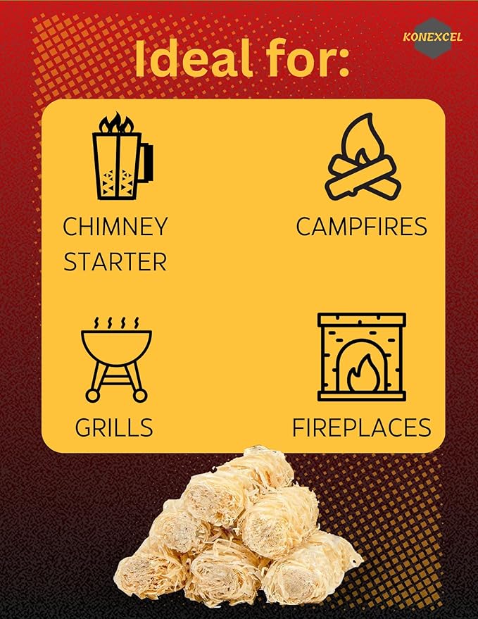 130 pcs Large Fire Starters, Natural Fire Starter for Campfires, Firestarters for Grill & Chimney Charcoal Starter. Firestarter Fireplace, Grilling, BBQ, Pellet Stove, Wood, Fire Pit, Smoker