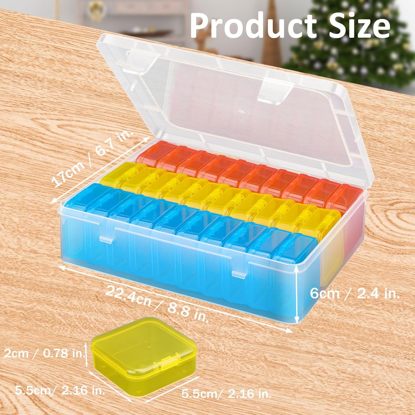 Mathtoxyz Bead Organizer Box(Red,Yellow,Blue), 93Pcs Small Bead Organizers and Storage Plastic Cases Mini Clear Containers Boxes with Hinged Lid and Rectangle for Bracelet Making DIY Jewelry Craft