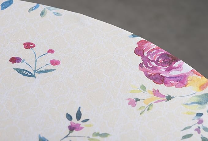 Maison d' Hermine Table Cloth Round Table 100% Cotton 69 Inches Tablecloth Reusable Decorative Everyday Use for Dining Room, Farmhouse, Home, Party, Festive & Wedding Spring Summer - Rose Garden