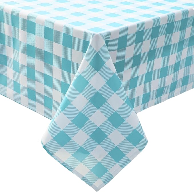 Classic Gingham Buffalo Tablecloth Fabric - Oblong 58x144 Inch Water Proof Checkered Table Cloth for Indoor Outdoor - Table Cover for Birthday, Picnics, BBQs, and Parties