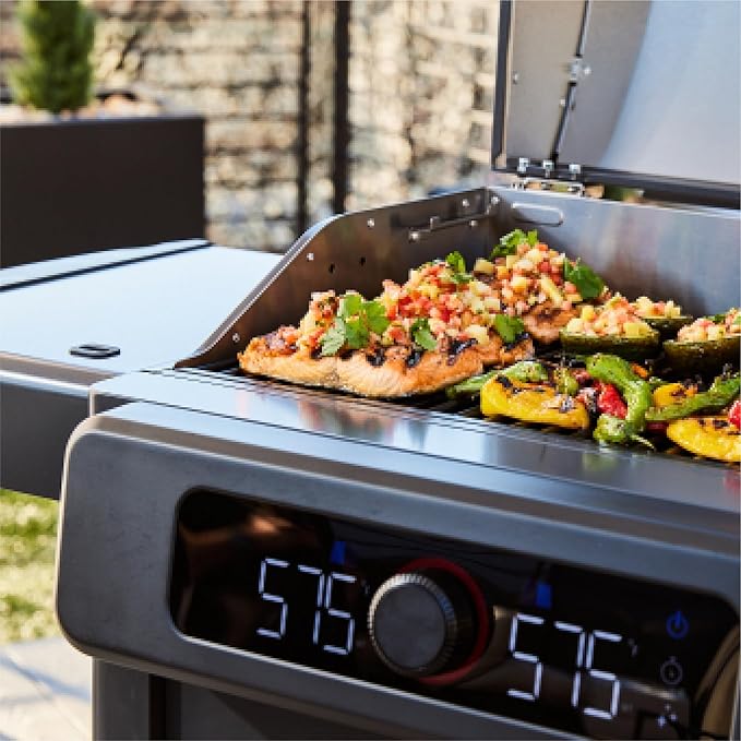 Current Model G Dual Zone Grill, Smart Electric Outdoor Grill with 200°F to 700°F Range for Searing & Roasting, Digital Precision, Independent Heat Zones, Apartment-Friendly & Weather-Resistant