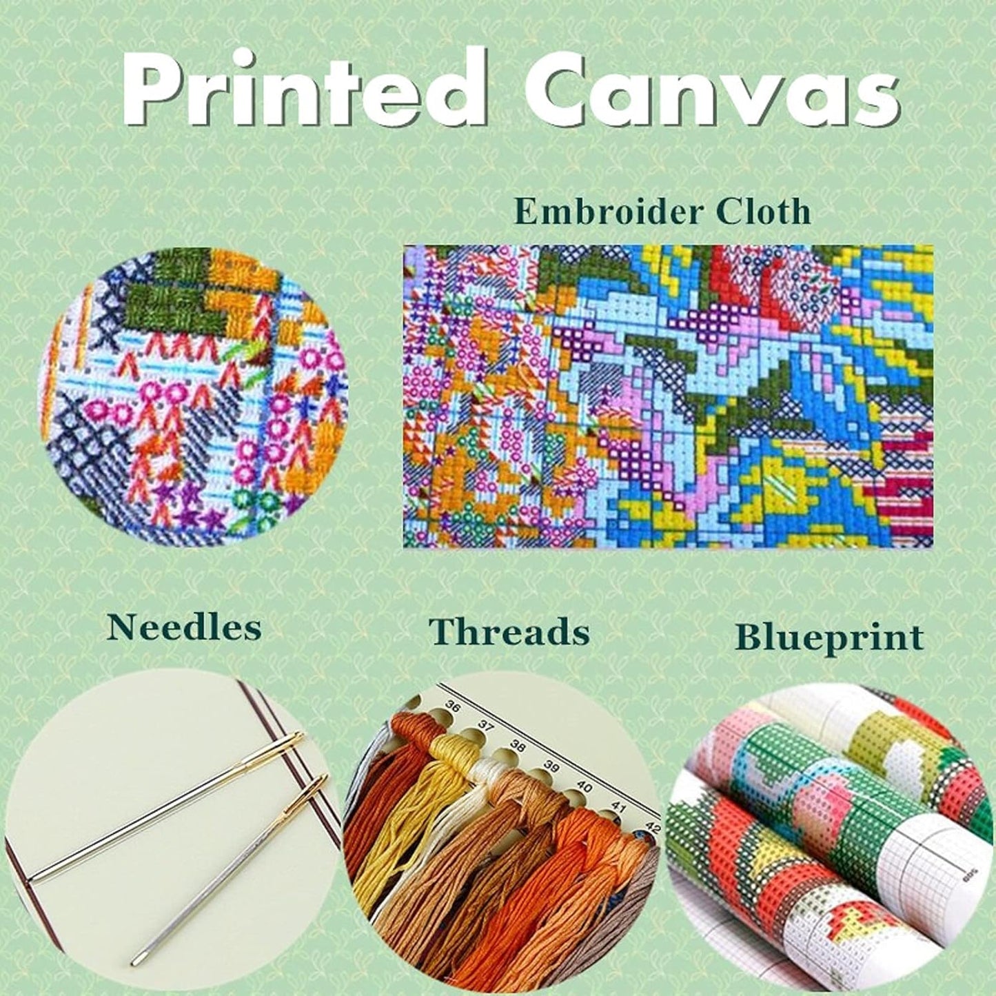 Joyhoor Cross Stitch Kits for Beginners Stamped Cross-Stitch Supplies Needlework preprint Embroidery Kits for Adults DIY Needlepoint Kits Embroidery Patterns 11CT-Rural hot air Balloon 16x20 inchs