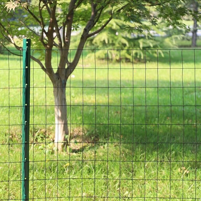 Black PVC Coated Welded Wire Fence 48 Inch x 25 Foot, 2 Inch x 3 Inch 16GA, Garden Border Fencing Roll Vinyl Coating Metal Wire Mesh for Yard Vegetable Plant Protection Poultry Netting