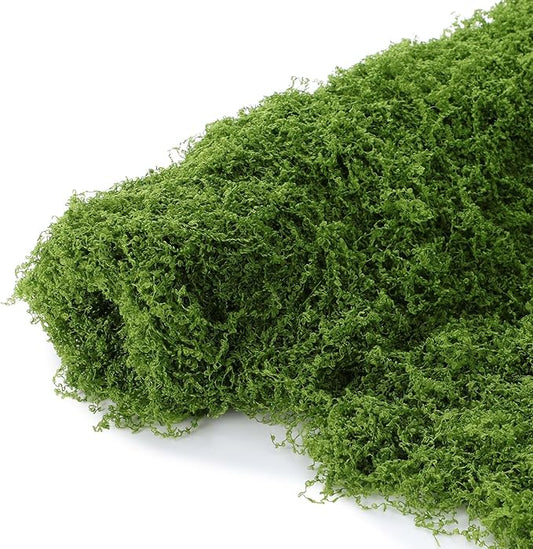 Zeyune 1 Pcs Fake Moss Table Runner for Crafts Artificial Moss Sheet Roll Waterproof Carpet Blanket for Wall Roof Garden Wedding Party Decoration (39 x 39 Inch)