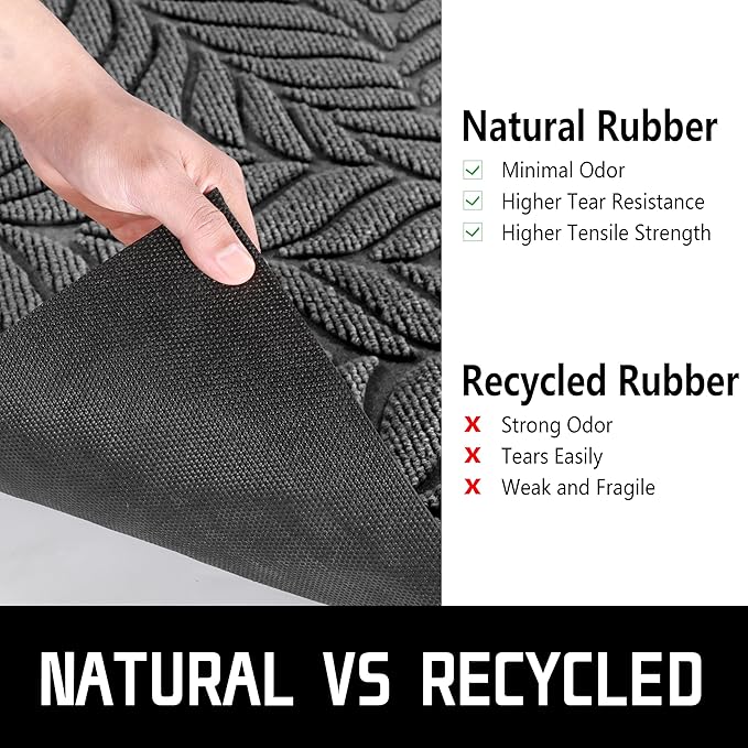 Yimobra 60x36 Large Door Mat Outdoor Indoor, All-Season Waterproof Door Mat Outside Entrance, All-Weather Non-Slip Outside Doormat for Garage Patio Entryway, Grey