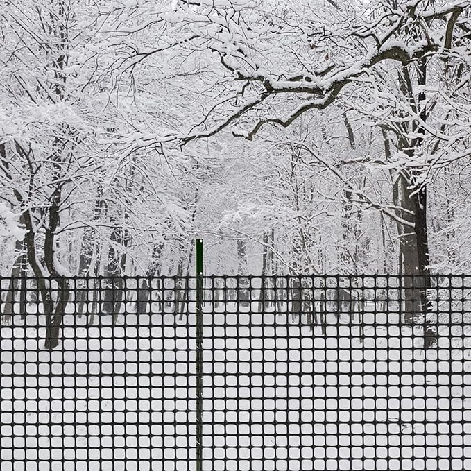 Plastic Fence Animal Barrier,3.3x33ft [Heavy Duty] Outdoor Safety Snow Plastic Fencing Roll Temporary Fence,Reusable Garden Netting for Construction Dog Rabbits Chicken (Black)