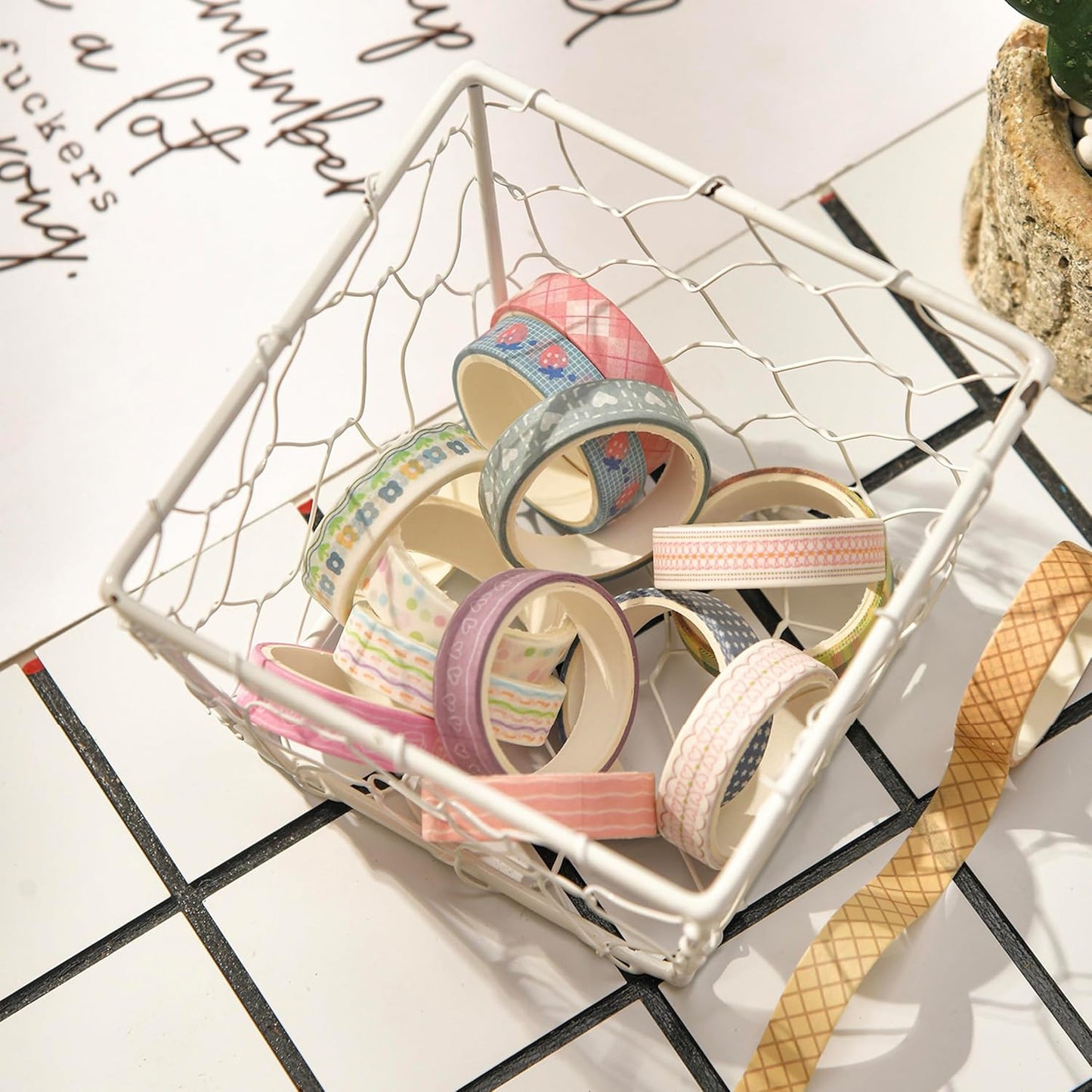 20 Rolls Basic Washi Tape Set Japanese Arts Adhesive Tapes Simple Patterns Decorative Masking Tape Sets for Craft, Kids, Scrapbook, DIY, Gift Wrapping (Style Three)