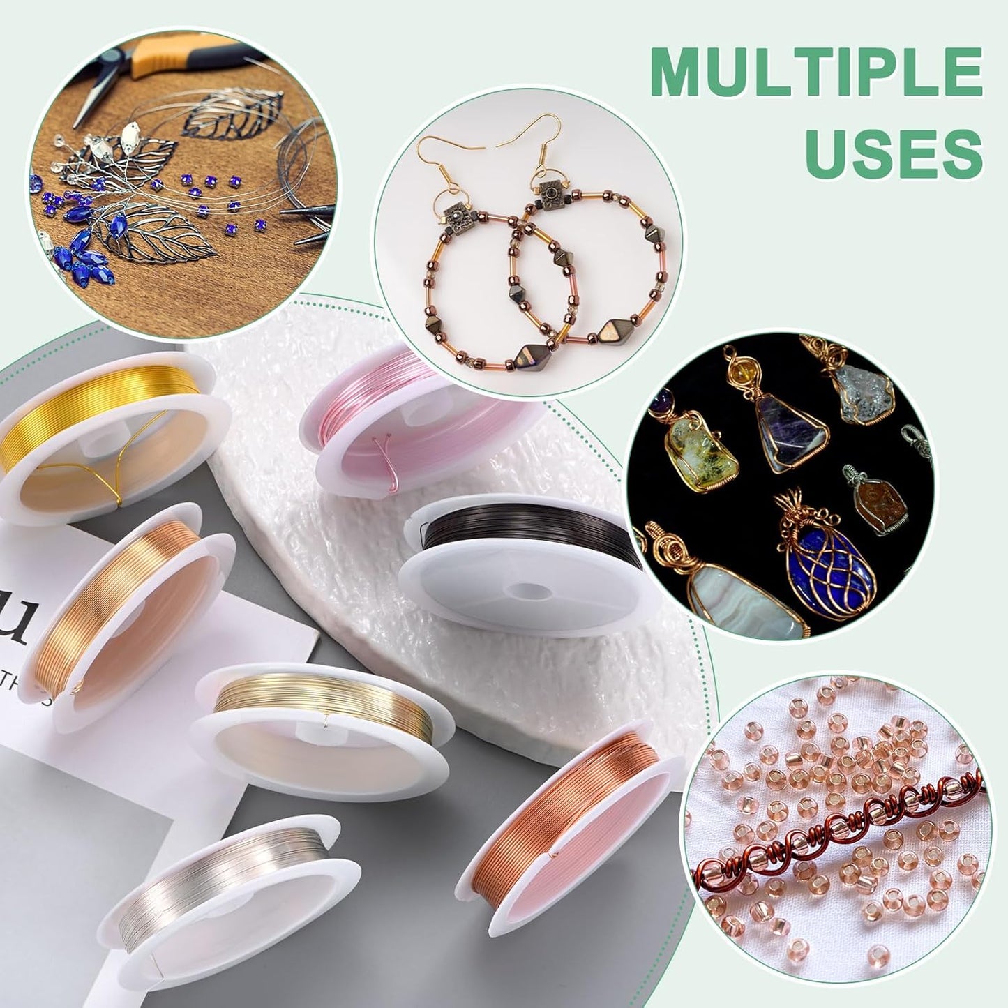 0.6 mm/22 Gauge Copper Wire for Jewelry Making, 13.1FT Copper Beading Craft Wire for Jewelry/Weaving/DIY Crafting/Planting, Color-Retaining [4M, Copper Tone]