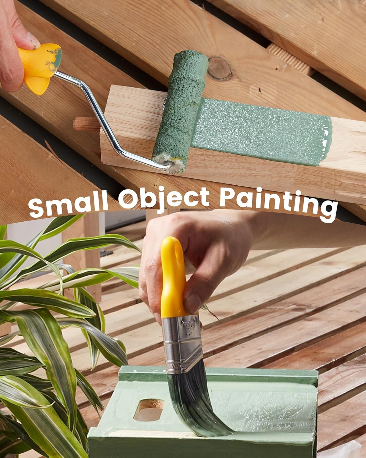 VOOMEY Paint Roller 4 inch with Small Foam Roller Paint,13-Piece Mini Paint Roller Kit, 4" Microfiber Paint Rollers, Roller Paint Brush, Paint Tray with Liners, Perfect for DIY & House Painting