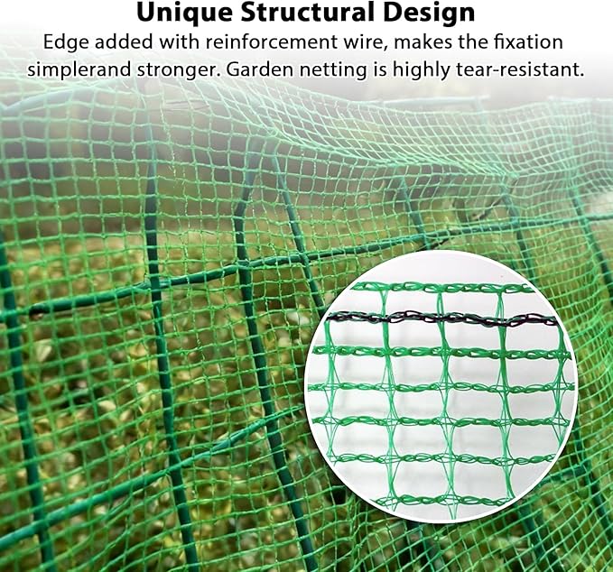 Garden Temporary Safety Fence, 4'x100' Roll with 50 Zip Ties, Resuable Plastic Mesh Fence for Garden Fencing, Construction, Snow Fencing, Animal Barrier, Poultry, Deer, Patio, Green