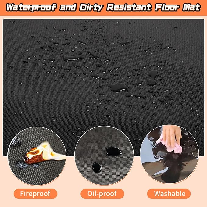 Hearth Rugs Fireproof, Fireplace Rug, Fireplace Mat, Fireplace Rugs Fire Resistant, 72" x36”, Heated Floor Mat for Outdoor BBQ Grills, Fire Pits, Smokers, Woodstoves